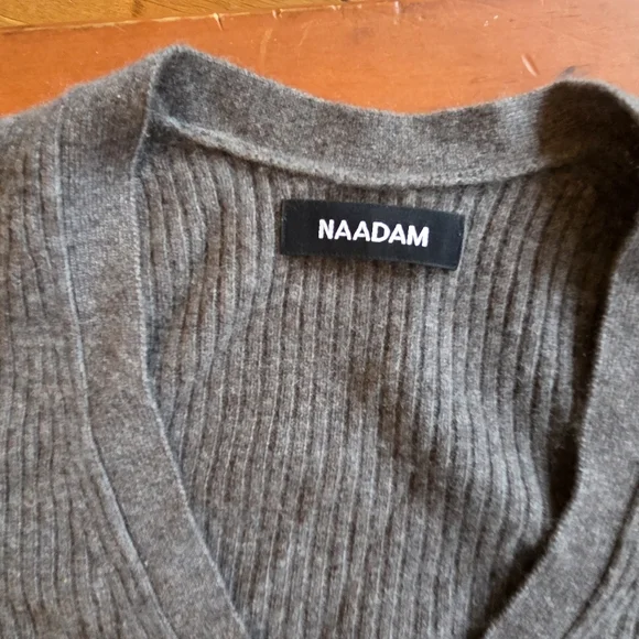 NAADAM Brown Cashmere Ribbed Sweater Dress - Picture 5 of 7